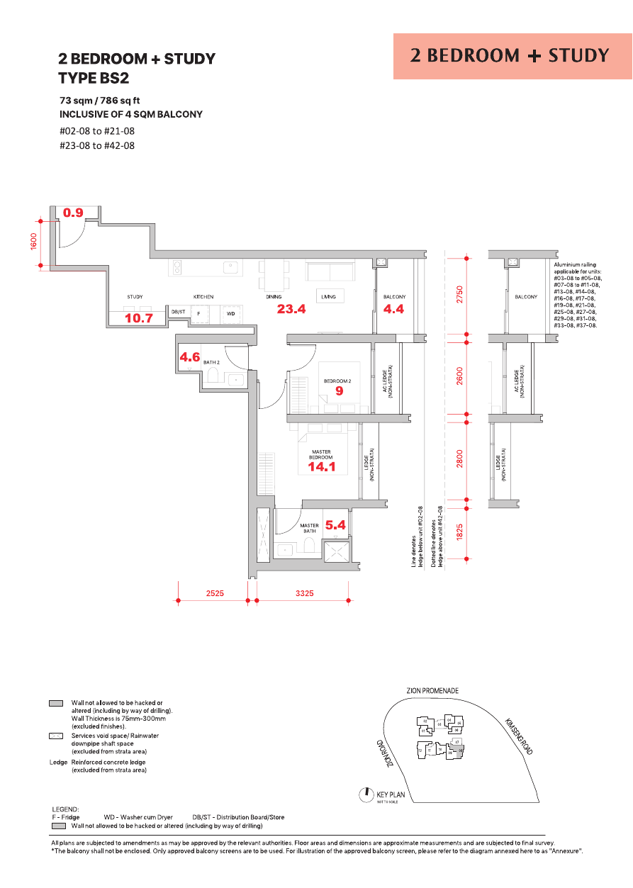 2-Bedroom + Study, Type BS2